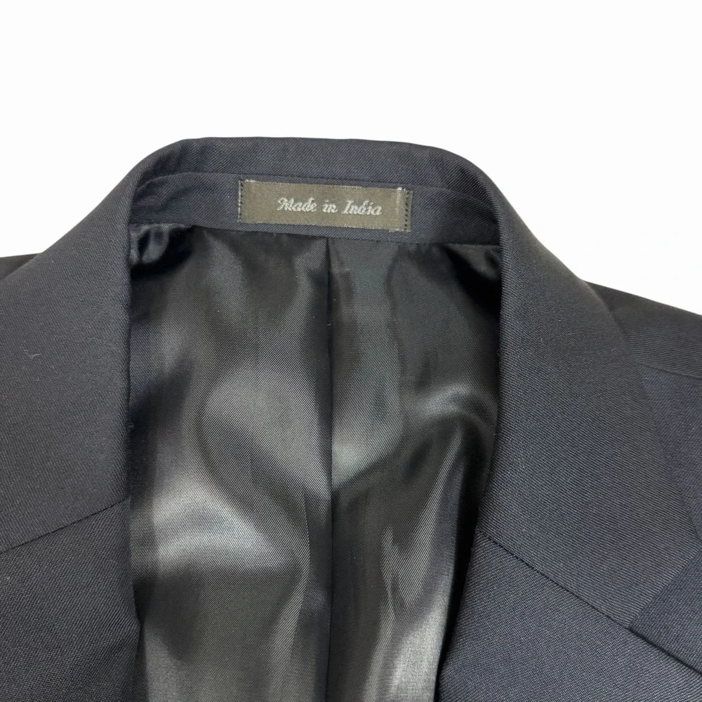 Lauren Ralph Lauren Navy Wool Blend Gold Button Sport Coat Blazer Jacket Men 46L